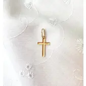 Croix fine dos creux 13 mm en or 18 carats - 2