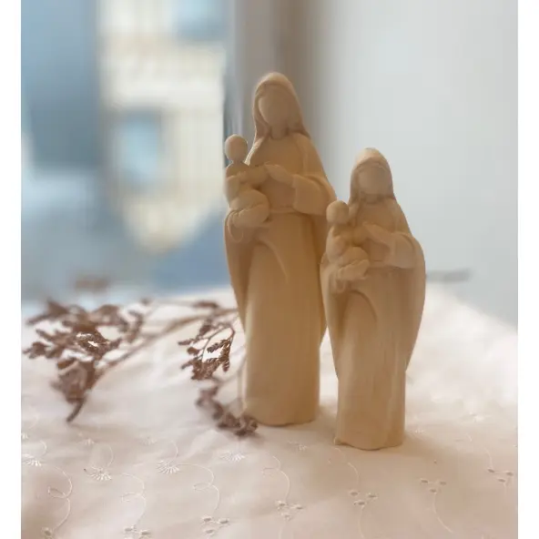 Statue Vierge à l'Enfant en bois