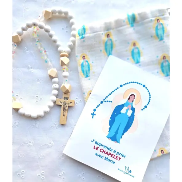 Chapelet en silicone pop avec pochon et livret - édition limitée