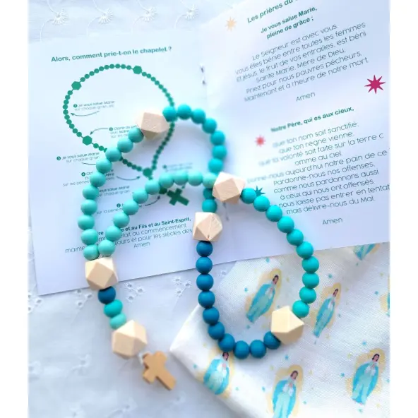 Chapelet en silicone pop avec pochon et livret - édition limitée