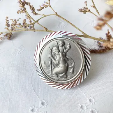 Plaque auto 3,3 cm - Saint Christophe