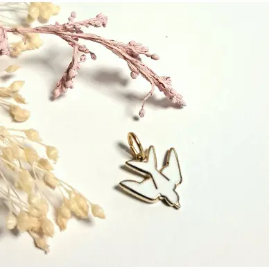 Pendentif en émail blanc - Colombe de l'Esprit