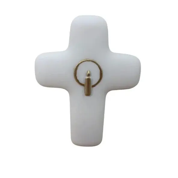 Croix Emany en albâtre avec dorure - croix de la Lumière