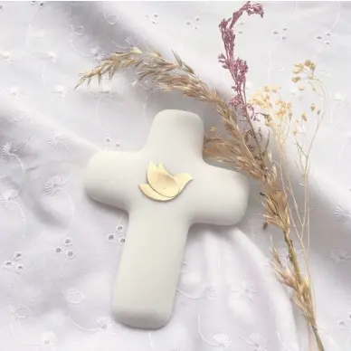 Croix Emany en albâtre avec dorure - croix de la Paix