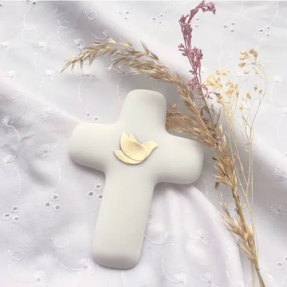 Croix Emany en albâtre avec dorure - croix de la Paix