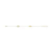 Bracelet religieux en or, nacre et email blanc - 6