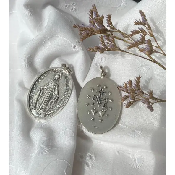 Grande Médaille Miraculeuse 4,5 cm - métal argenté
