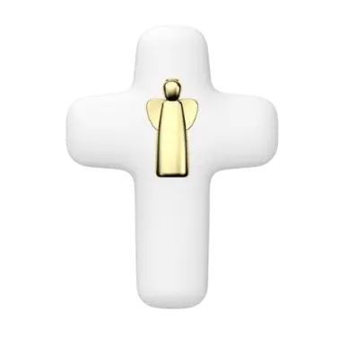 Croix Emany en albâtre avec dorure - croix de l' Ange