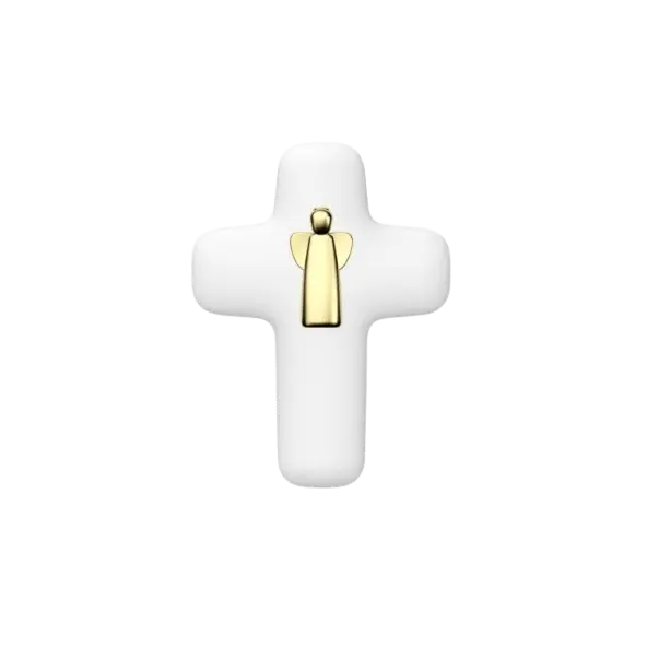 Croix Emany en albâtre avec dorure - croix de l' Ange