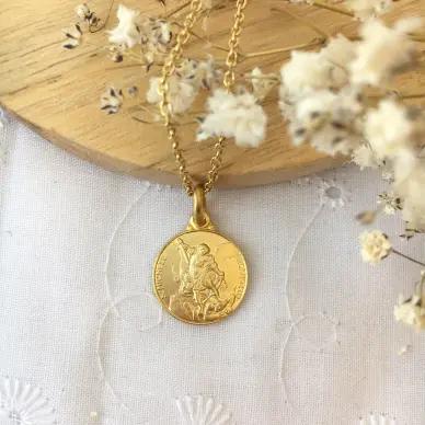 Médaille Saint Michel - plaqué or