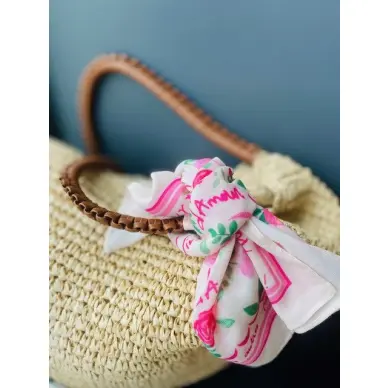 Foulard Vivre d'Amour écru - 50 cm