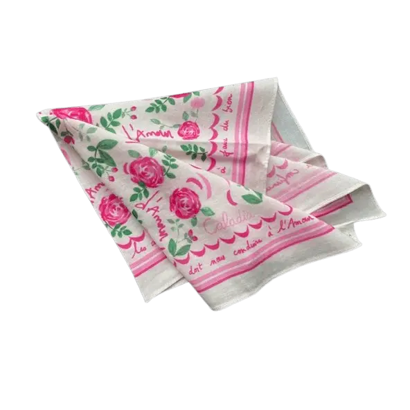 Foulard Vivre d'Amour écru - 50 cm