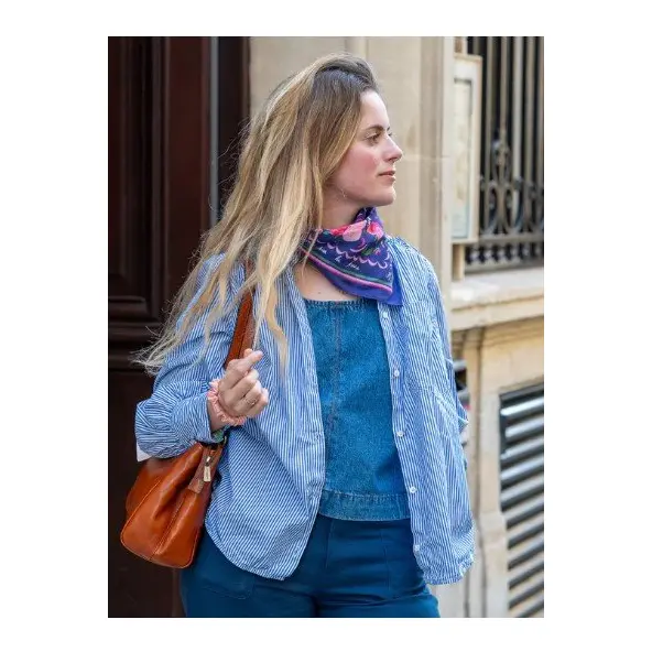 Foulard Vivre d'Amour Violet - 50 cm