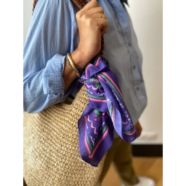Foulard Vivre d'Amour Violet - 50 cm