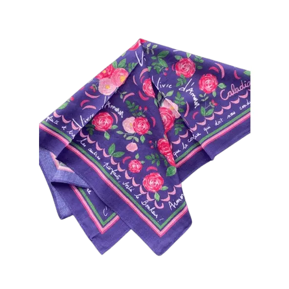 Foulard Vivre d'Amour Violet - 50 cm