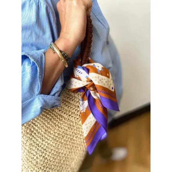 Foulard Ancolie Caramel - 50cm - Caladia