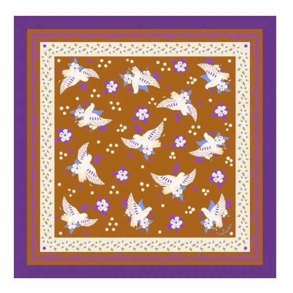 Foulard Ancolie Caramel - 50cm - Caladia