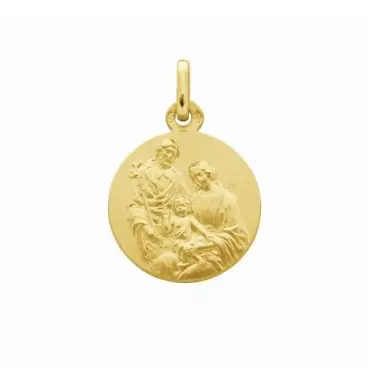 Médaille Sainte Famille 18 mm en or 9 carats