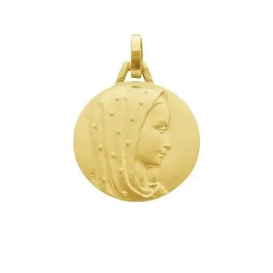 Médaille de la Vierge au voile étoilé 18 mm en or 9 carats