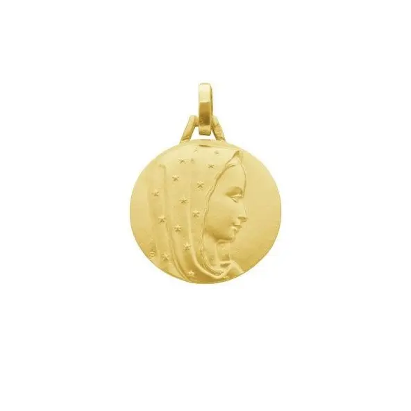 Médaille de la Vierge au voile étoilé 18 mm en or 9 carats