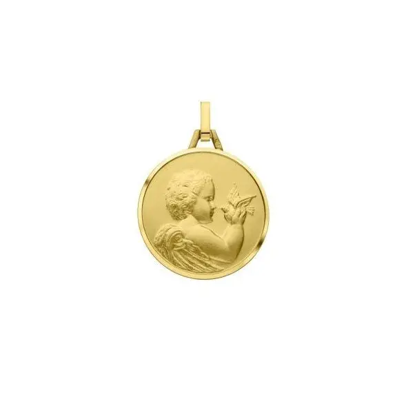 Médaille Ange à la colombe en or 9 carats