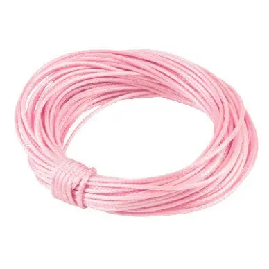 Cordon ciré rose 1 mm - 60 cm