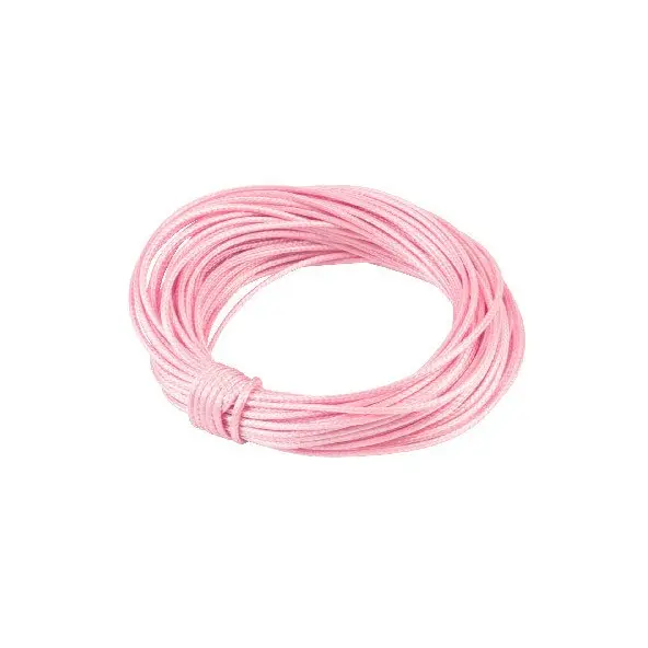 Cordon ciré rose 1 mm - 60 cm