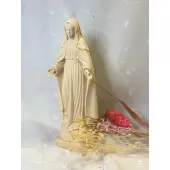 Statue de la Vierge Miraculeuse en bois - 14 cm - 3