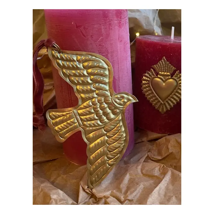 Ex-voto Colombe de l'Esprit Saint en laiton doré - Resplandor