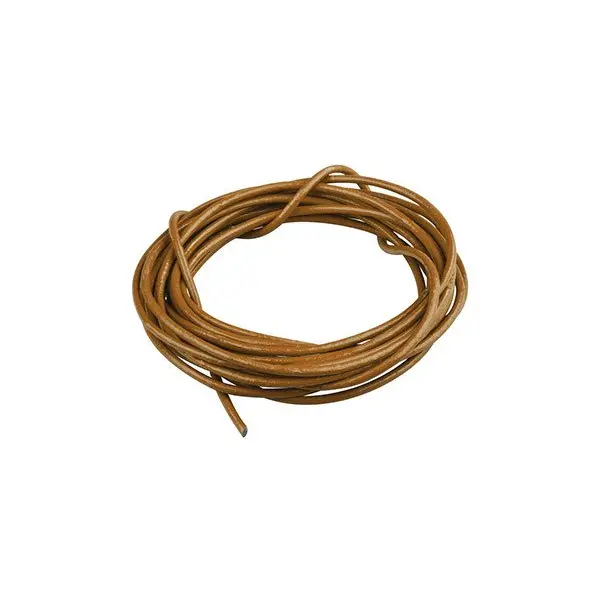 Cordon de cuir marron 2 mm - 80 cm