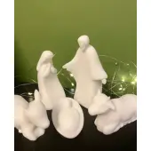 Crèche en albâtre blanc 9 cm - 1