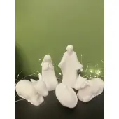 Crèche en albâtre blanc 9 cm - 3