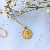 Médaille Saint Benoît - plaqué or - 1