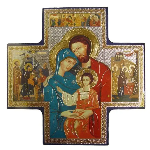 Icône en croix de la Sainte Famille