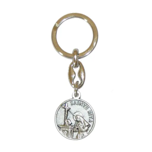 Porte-clés Sainte Rita avec prière