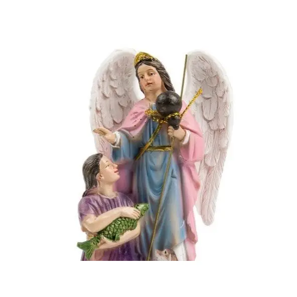 Statue Saint Raphaël Archange et Tobie en résine