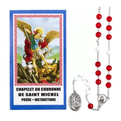 Chapelet Saint Michel Archange rouge + notice