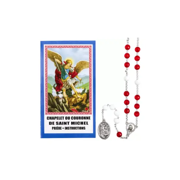 Chapelet Saint Michel Archange rouge + notice