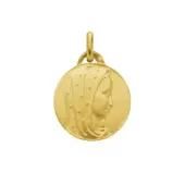 Médaille de la Vierge au voile étoilé 18 mm ronde - plaqué or - 2