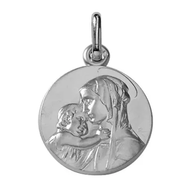 Médaille de la Vierge à l'Enfant de profil - argent