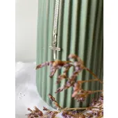 Croix plate en argent - 15 mm - 1