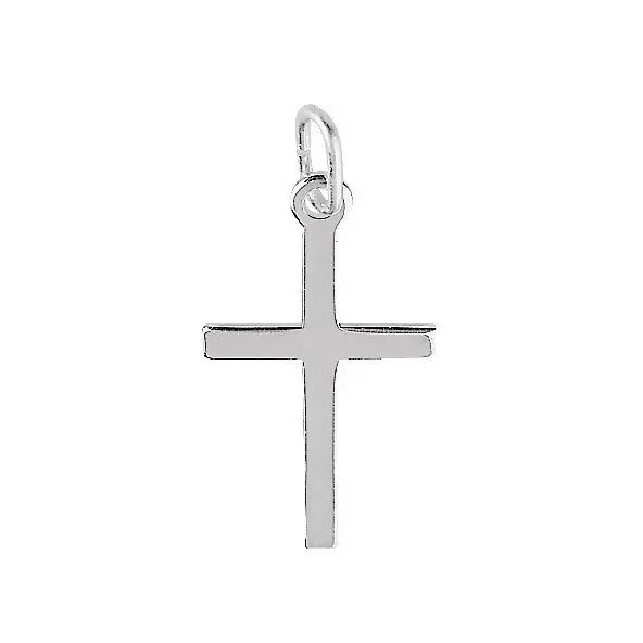 Croix plate en argent - 15 mm