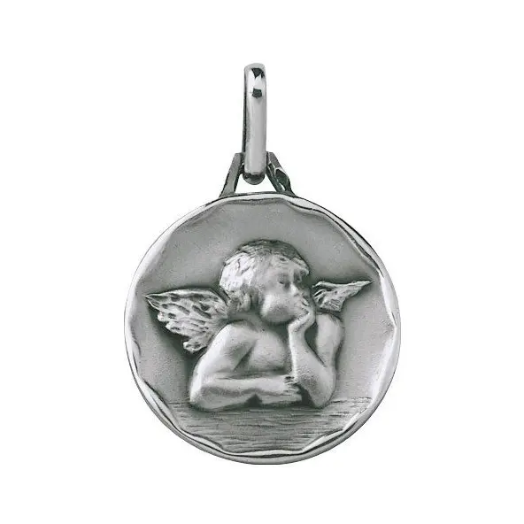 Médaille Ange ronde aux bords irréguliers - argent