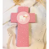 Croix en bois pour enfant - Agneau - 2