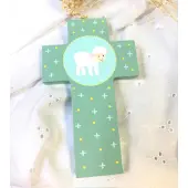 Croix en bois pour enfant - Agneau - 3