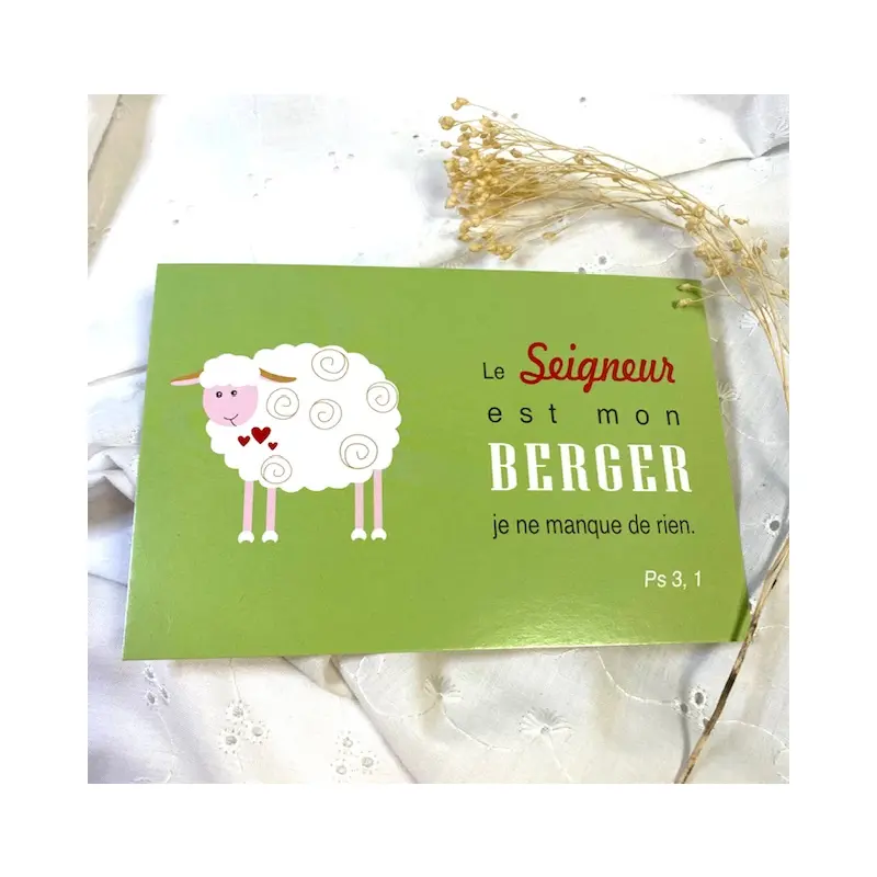 Carte Postale message Biblique – Le Seigneur est mon berger