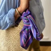 Foulard Vivre d'Amour Violet - 50 cm - 2