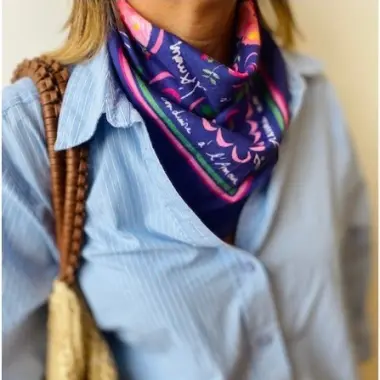 Foulard Vivre d'Amour Violet - 50 cm