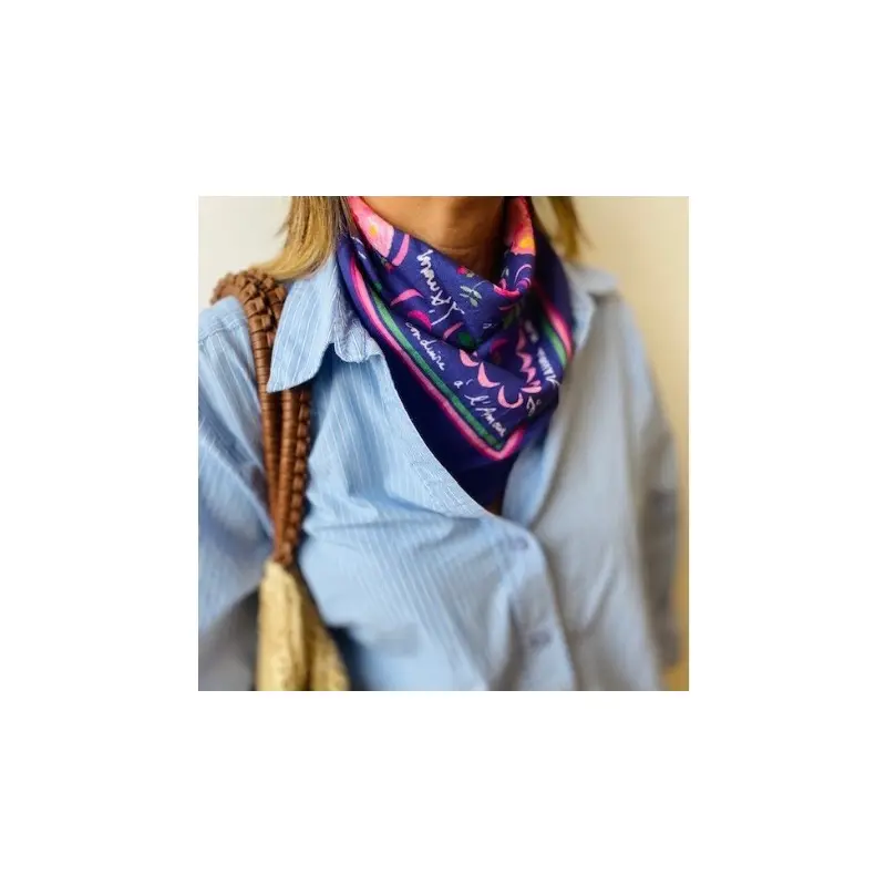 Foulard Vivre d'Amour Violet - 50 cm