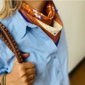 Foulard Ancolie Caramel - 50cm - Caladia - 1